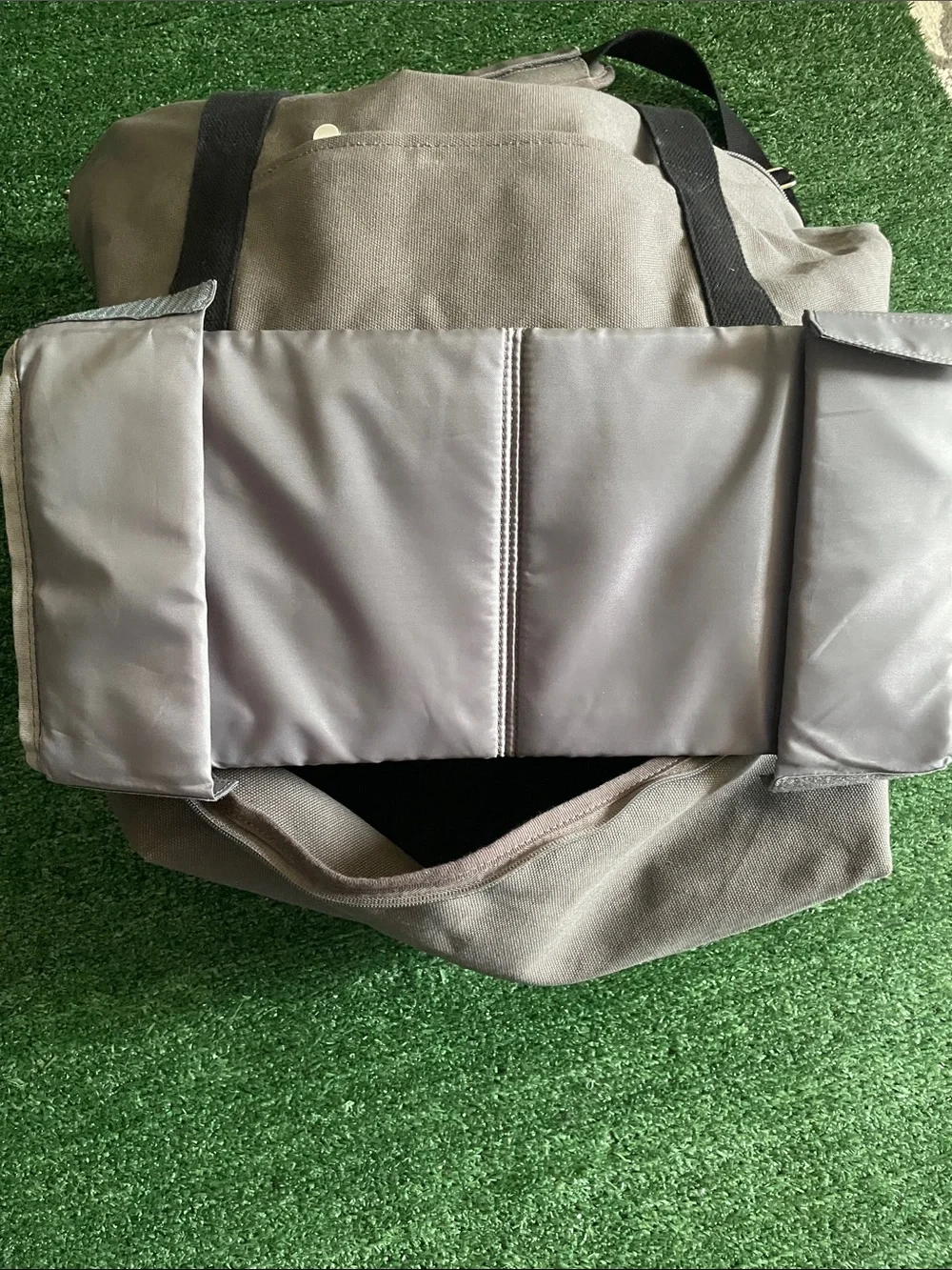 LO & SONS Catalina Deluxe Large Gray Tote Weekender Travel Bag Canvas Carry All